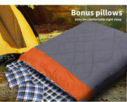 Mountview Double Sleeping Bag Bags Outdoor Camping Hiking Pillow -10℃ Thermal