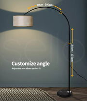 Emitto Modern LED Floor Lamp Reading Light Free Standing Adjustable Marble Base