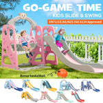 Kids Slide Swing Basketball Ring Hoop Activity Center Toddlers Play Set Outdoor