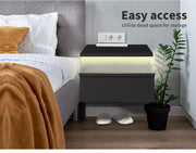 Levede 2x Bedside Tables Side Table LED Wall Mounted Cabinet Floating Nightstand