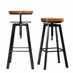 Levede 4x Bar Stools Industrial Kitchen Stool Wooden Barstools Swivel Chairs