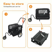 Pawz Pet Bike Trailer Foldable Cycling Pet Stroller 2-IN-1 Outdoor Sunroof