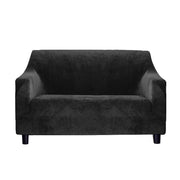 Marlow Sofa Cover High Stretch Slipcovers Soft Plush Protector 2 Seater Black