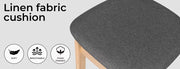 Levede 4xDining Chairs Kitchen Chair Natural Wood Linen Fabric Cafe Lounge