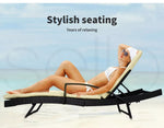 Levede Outdoor Sun Lounger Furniture Wicker Lounge Garden Patio Bed Cushion Pool