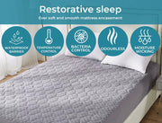 Dreamz Mattress Protector 3D Pillowtop Topper Bamboo Charcoal Waterproof Queen