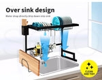 Toque Dish Rack Over Sink Drying Drainer 2 Tier Plate Cup Organizer Steel 65CM
