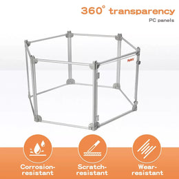 Pawz Pet Playpen Transparent Acrylic Clear Folding Dog Fence Kennel 6 Panel