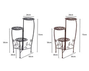 Plant Stand Outdoor Indoor Flower Pots Garden Metal Corner Shelf Wrought Iron