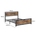 Levede Queen Bed Frame Metal Mattress Base Platform Wooden Industrial Rustic