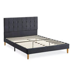 Levede Fabric Bed Frame Double Mattress Base Platform Wooden Velvet Headboard