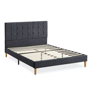 Levede Fabric Bed Frame Double Mattress Base Platform Wooden Velvet Headboard
