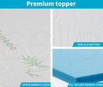 Dreamz Cool Gel Memory Foam Mattress Topper 5/8cm Bamboo Cover Double Queen King