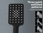 Shower Head High Pressure Set Rain Square Brass Taps Mixer Handheld WELS Black