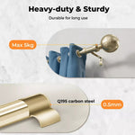 Marlow Curtain Rod Steel Nordic Quiet Rail Pole Pommel Set Extendable Adjustable