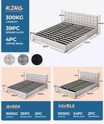 Levede Fabric Bed Frame Gas Lift Storage Wooden Matress Base Double Queen King