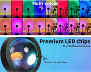 Emitto Rainbow Sunset Projection Lamp LED Modern Romantic USB Night Light Decor