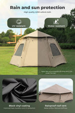 Instant Pop up Tent Auto Family Camping Canopy Shelter 5-8 Person Ground Mat
