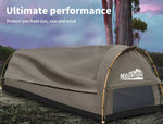 Mountview Double Swag Camping Swags Canvas Dome Tent Hiking Mattress Grey.