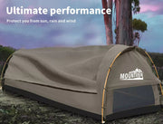 Mountview Double Swag Camping Swags Canvas Dome Tent Hiking Mattress Grey.
