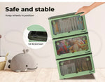 Storage Containers Stackable Lid Clothes Organiser Box 5 Side Open 28L Green
