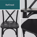 Levede 2x Dining Chairs Cross Back Kitchen Chair Natural Wood Lounge Seat Black