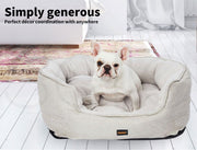 Pawz Pet Bed Set Calming Warm Soft Blanket Cushion Sleeping Kennel Grey Large