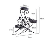 Levede Plant Stand Outdoor Indoor Metal Flower Pots Rack Corner Planter Shelf
