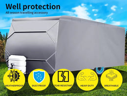 Caravan Cover Campervan Van 4 Layer Heavy Duty 22-24FT UV Carry Bag Covers