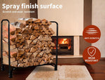 Firewood Storage Rack Fireplace Tool Wood Holder 300KG Heavy Duty 123X33X126CM