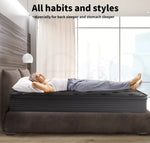 Dreamz Spring Mattress Bamboo Euro Top Bed Pocket HD Egg Foam 35cm Queen