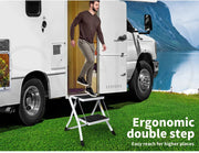 Manan Folding Caravan Steps Double Portable Steady Stool Ladder rv Accessories