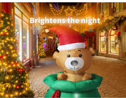 Santaco Inflatable Christmas Decorations Bubbly Bear 1.5M LED Lights Xmas Party
