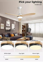 Spector 52'' Ceiling Fan LED Light DC Motor Remote Control 5 Speed Wooden Blade