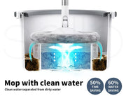 Cleanflo Spin Mop and Bucket Set Dry Wet 360° Rotating Floor Cleaning 2 Heads