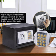 Digital Safe Electronic Security Box Home Office Cash Lock Deposit Password 6.4L