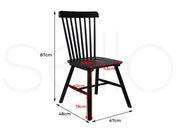 Levede 2x Dining Chairs Kitchen Winsor Chair Natural Wood Cafe Lounge Black