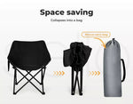 Levede Folding Camping Moon Chair Lightweight Outdoor Chairs Portable Seat Black