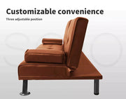 Levede Sofa Bed Adjustable Recliner Lounge Couch Leather 3 Seater Cup Holder