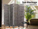 Levede 4 Panels Partition Room Divider Foldable Privacy Screen Rattan 170X160CM