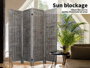 Levede 4 Panels Partition Room Divider Foldable Privacy Screen Rattan 170X160CM