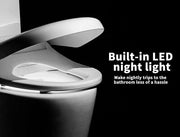 Electric Bidet Toilet Seat Cover LED Night Light Remote Control Antibacterial
