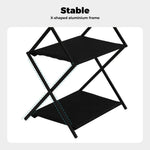 Levede Camping Storage Shelves Portable Hanging Rack Foldable BBQ Picnic 2 Shelf