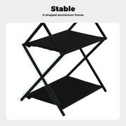 Levede Camping Storage Shelves Portable Hanging Rack Foldable BBQ Picnic 2 Shelf