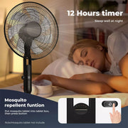Spector Pedestal Fan 28 Speed Remote, Tilt & Oscillating Adjustable Height Timer