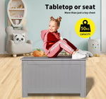 Levede Kids Toy Box Storage Chest Cabinet Container Clothes Organiser Grey