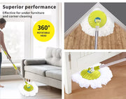 Cleanflo Spin Mop Bucket Set 360° Stainless Steel Rotating Wet Dry  Microfiber