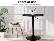Levede Bar Table Swivel Gas Lift Counter Dining Furniture Cafe Outdoor Black