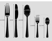 Stainless Steel Cutlery Set Travel Knife Fork Spoon Black Child Tableware 30pcs