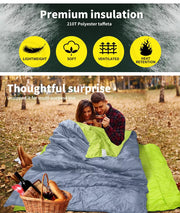 Mountview Double Sleeping Bag Bags Outdoor Camping Hiking Thermal -10℃ Tent Grey